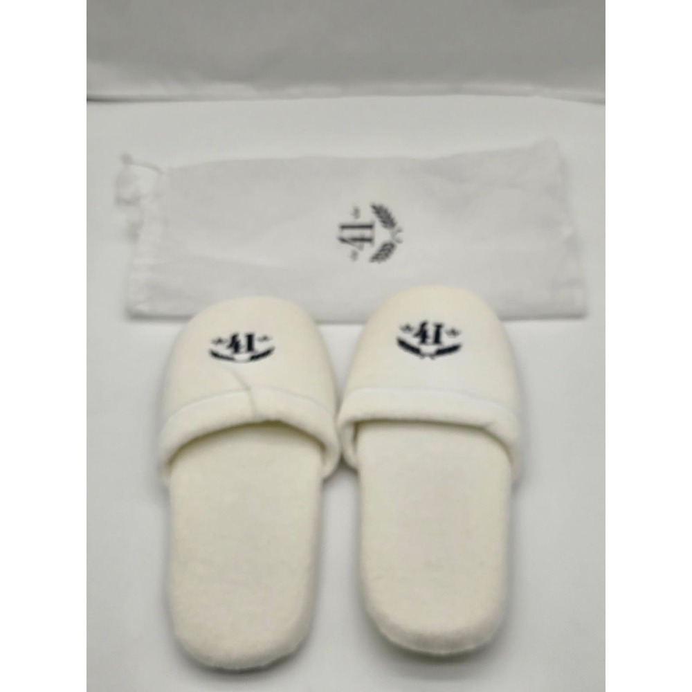 Hotel Slippers Unisex Size 41 White Good Spa Travel Loungewear With Bag
